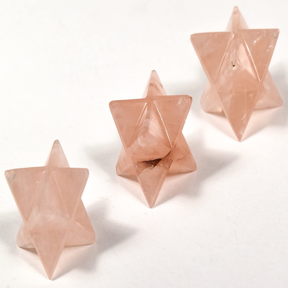 10PCs 32mm Rose Pink Quartz 8 Point Merkaba Stars Polished Natural Sparkling Gemstone Crystal Mineral Decor Specimens - China