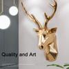 Animal Head Wall Decor, Deer Head Antler Wall Mount,Large Wall Hanging Faux Taxidermy Artificial Deer Head Art,Home Accessories Statues Sculptures for Wall Decoration view 2