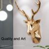 Animal Head Wall Decor, Deer Head Antler Wall Mount,Large Wall Hanging Faux Taxidermy Artificial Deer Head Art,Home Accessories Statues Sculptures for Wall Decoration view 2