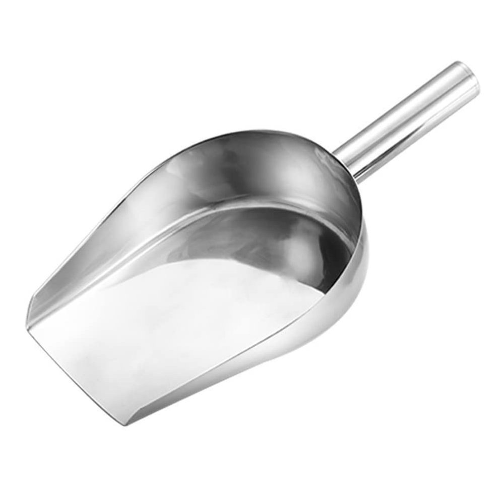 Zerodeko Ice Scoop, Stainless Steel Ice Scooper for Ice Maker, Metal Utility Scoop Large Food Scoop Candy Scoop Ice Cube Shovels Flat Bottom Scoops Pet Dog Cat Food Scoop