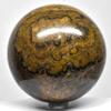 78mm Stromatolite Sphere Black Bronze Color Natural Mineral Ball Sparkling Algae Fossil Crystal Polished Stone - Peru + Stand view 2