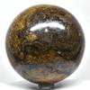 78mm Stromatolite Sphere Black Bronze Color Natural Mineral Ball Sparkling Algae Fossil Crystal Polished Stone - Peru + Stand view 3