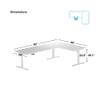 Progressive Desk Electric Stand Up Height Adjustable Standing Desk - Large 90" x 60" L Shaped Corner Rising Computer Workstation Table - Ebony Oak, Black Frame view 2
