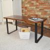 Carolina Chair & Table Sutton Rectangular Bench - Elegant Four Step Chestnut Finish Wood Top with Hand Forged Powder Coated Metal Base, Modern Bench  Mid-Century Furniture for Dining, Entryway Decor view 2