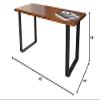Carolina Chair & Table Sutton Rectangular Bench - Elegant Four Step Chestnut Finish Wood Top with Hand Forged Powder Coated Metal Base, Modern Bench  Mid-Century Furniture for Dining, Entryway Decor view 3