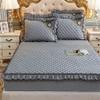CFYCYHDZHT Breathable Lux Bed Sets Quilted Thick Lace Ruffled Mattress Topper, Adult Bedroom Solid Color Fitted Sheets for Single Double King Size Bed Red 120200cm view 4
