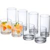 Amazing Abby - Probity - 12-Ounce and 16-Ounce Plastic Tumblers (Set of 8), Drinking Glasses, Reusable Cups, BPA-Free, Shatter-Proof, Dishwasher-Safe (Made of Plastic, NOT Glass) view 1