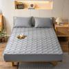 CFYCYHDZHT Bedding Fitted Sheet Cotton Non Slip Box Spring Mattress Protection Cover, Adult Bedroom Solid Color Quilted Bottom Sheet Single Double Bed grey2 180200cm+30cm view 1