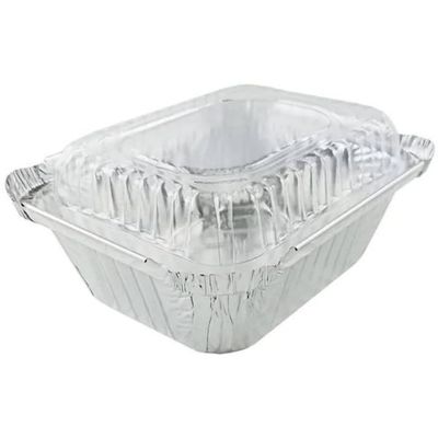 Nicole Fantini 5.5" L x 4" W Disposable Oblong Pan with Dome Lids - 1 Lb Aluminum Foil Oblong Pans: 100% Recyclable : Perfect for Baking and Roasting : Set of 50