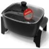 Elite Gourmet EG6203 Extra Deep 16"x13"x3.2" (10.5Qt.) Scratch Resistant, Easy Pour Spout, Dishwasher Safe, Non-stick Electric Skillet with Vented Glass Lid, Adjustable Temperature, Black view 1