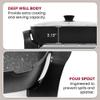 Elite Gourmet EG6203 Extra Deep 16"x13"x3.2" (10.5Qt.) Scratch Resistant, Easy Pour Spout, Dishwasher Safe, Non-stick Electric Skillet with Vented Glass Lid, Adjustable Temperature, Black view 3