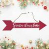 Needzo Santa Claus Lane Wooden Arrow Hanging Wall Decoration, Festive Wood Plaque Indoor Outdoor Christmas Decor, Xmas 2024 Decorative Sign, 15.5 Inches view 2