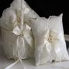 Flower Girl Basket and Ring Bearer Pillow Set, Flower Girl Baskets, Ivory Wedding Basket, Ivory Ring Pillow, Ringkissen, Lace Wedding Pillow (Off-White, Personalized Pillow) view 1