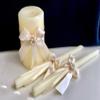 Flower Girl Basket Ivory Ring Bearer Pillow, Flower Girl Gift, Wedding Ring Pillow Ivory Wedding Pillow, Flower Girl Set, Flower Basket (Gold, 1 Pill 1 Bask Guest B_Pen) view 4