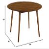 Armen Living Arcadia 48" Round Dining Table in Walnut Wood view 2