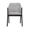 Armen Living Arcadia and Renzo 5 Piece Dining Set, 42" Round, Grey/Black Wood view 4