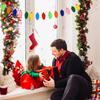 Christmas Felt Garland Light Bulb Garlands 3 Pieces Colourful Felt Lights Banner for Home Christmas Tree Wall Party Decorations view 3