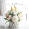 KIRIFLY Fake Artificial Flowers in Vase Faux Peony Silk Hydrangea Flower Centerpieces Dcor for Wedding Table Decoration(White in Ceramic) view 2