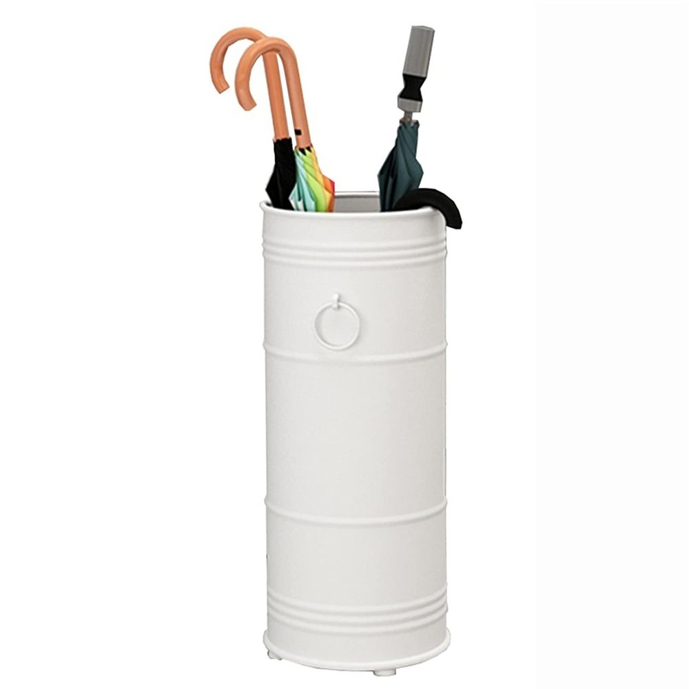 Umbrella Racks WXYZ White Wrought Iron Umbrella Stand, Long and Short Umbrella Storage Rack, Floor-Standing Multifunctional Umbrella Bucket 22x51cm
