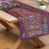 Ethnic Cotton Decorative Indian Dinning Art Table Patchwork Beads Embroidered Room Handmade Decor Cloth Table Runner (Purple, 20" x 40") view 3