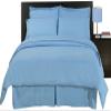 sheetsnthings 8PC Bed in a Bag Bedding Set Solid Blue 100% Microfiber, Queen Size view 1
