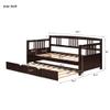 Bellemave Twin Size Daybed, Twin Daybed with Trundle Bed, Twin Wood Daybed Frame with a Trundle for Kids Boys Girls Teens Adults, No Box Spring Needed, Espresso view 2