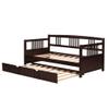 Bellemave Twin Size Daybed, Twin Daybed with Trundle Bed, Twin Wood Daybed Frame with a Trundle for Kids Boys Girls Teens Adults, No Box Spring Needed, Espresso view 4