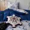 Simple&Opulence 100% Organic Cotton Duvet Cover for Kids Teens, 4 Pieces Soft Cartoon Comforter Cover with Zipper Closure, Boys Bedding Set with Sailboat Pattern,Full/Queen view 3