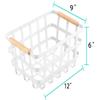 Alonsoo Farmhouse Baskets Wire Storage Metal Baskets Storage Bin Basket Organizer Farmhouse fruit Bin with Wood Handles for Pantry Cabinets Rustic Kitchen Counter Closet,2 Pack - White view 3