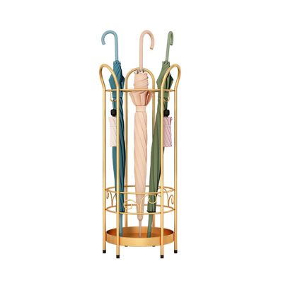 Umbrella Rack Hua Modern Metal Umbrella Stand, Umbrella Bucket Storage Rack, for Decoration of Umbrellas and Canes in The Lobby of A Home Entrance Hotel, Gold