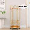 Umbrella Rack Hua Modern Creative Umbrella Stand Black, Metal Umbrella Bucket, Umbrella/Cane Storage Rack for Household Entrance, with Hooks, 25x25x60cm view 3