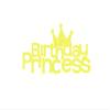 Birthday Princess Iron On Transfer Shirt Decal, Neon Yellow Glitter view 1