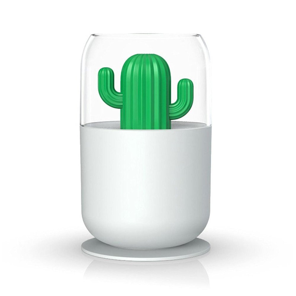 Youping Desktop air humidifier, Mini Cactus Rainbow Night Light, Durable humidifier, Cold Fog humidifier, no Water, Automatically Close The Home Office Room White
