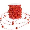 HADDIY Red Beads Garland for Christmas Tree,66 Feet Plastic Pearl Strands Chain Beaded Garlands for Holiday Dcor and Crafts view 1