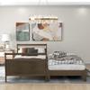 Classic Style Twin Size Platform Bed, Solid Pine Wood Platform Bed Frame with Headboard and Footboard/Wood Slat Support, Can Be Expanded into Two Single Beds (Natural+Pine+Twin) view 1