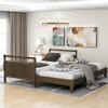 Classic Style Twin Size Platform Bed, Solid Pine Wood Platform Bed Frame with Headboard and Footboard/Wood Slat Support, Can Be Expanded into Two Single Beds (Natural+Pine+Twin) view 2