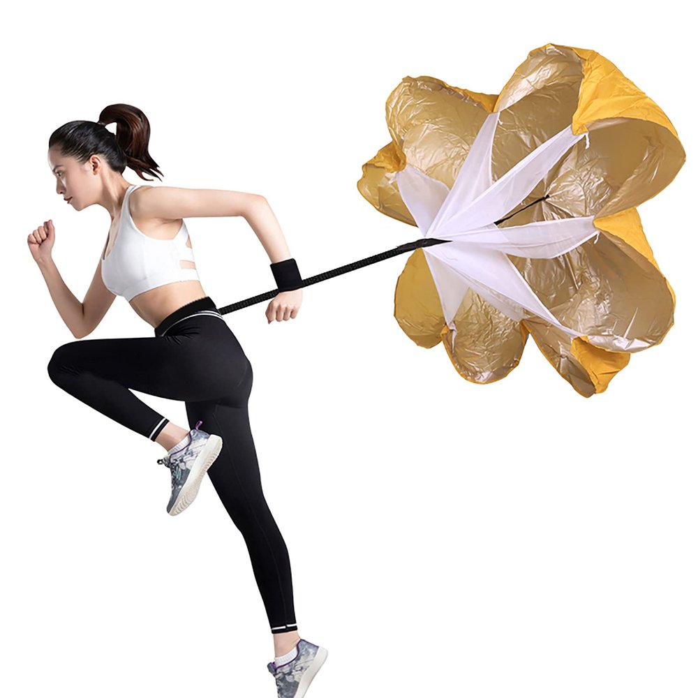 Resistance Parachute Sprint Parachutes, Track and Field Training Running Speed Parachute,Resistance Training Tool with Adjustable Belt, for Kids/Adult(Color:Orange)