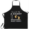 Dad Father Black Cooking Aprons- Soon To Be A Daddy Baby Girl Expecting Father Pregnancy Anouncement Black Apron view 1