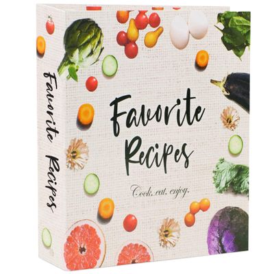 CraftSaints Recipe Binder 8.5x11, 3 Ring DIY Cookbook Binder Kit 12 Dividers & 25 Plastic Sleeves & 25 Recipe Pages & 36 Labels, Recipe Organizer Binder Kit, Recipe Book (Vegetable)