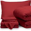 100% Egyptian Cotton- Home Bedding Set 8 Pc Comforter & Sheet Set - Split Queen - Goose Down Alternative - Ultra Soft 500 TC - Premium Bed Set (Split Queen, Comforter-Burgundy/Sheet Set - Burgundy) view 1