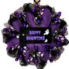 Happy Haunting Halloween Handmade Deco Mesh Wreath. Available in 24 inch and 28 inch diameters view 1