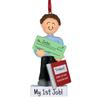 2025 New Job Holding Check - Male Brown Hair - Personalized Christmas Ornament - Employee Promotion - Perfect Handwriting - 1st Employment view 1
