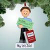 2025 New Job Holding Check - Male Brown Hair - Personalized Christmas Ornament - Employee Promotion - Perfect Handwriting - 1st Employment view 3