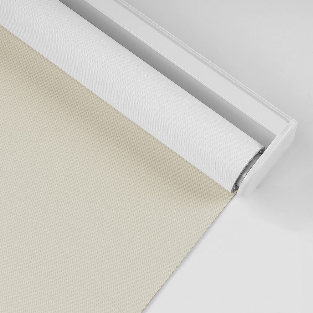 HOTSOON Commercial & Household White on The Back Cordless Roller Blinds Spring-Loaded Roller Blinds Custom Size.Off-White,43" W x 64" H.