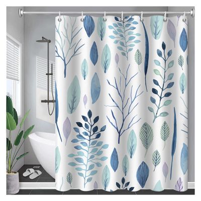 FHYTGBS 1pcs Shower Curtains-Plant Leaf Pattern Digital Printing Shower Curtain Water Proof Polyester Bathroom Curtain Shower Curtain (Color : YL03-9, Size : 150 * 180)
