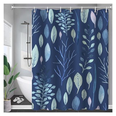 FHYTGBS 1pcs Shower Curtains-Plant Leaf Pattern Digital Printing Shower Curtain Water Proof Polyester Bathroom Curtain Shower Curtain (Color : YL03-10, Size : 150 * 180)