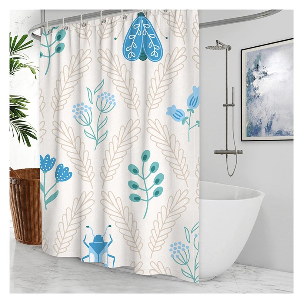 FHYTGBS 1pcs Shower Curtains-Plant Leaf Pattern Digital Printing Shower Curtain Water Proof Polyester Bathroom Curtain Shower Curtain (Color : YL03-13, Size : 150 * 200)