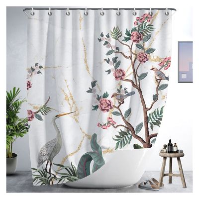 FHYTGBS 1pcs Shower Curtains-Plant Leaf Pattern Digital Printing Shower Curtain Water Proof Polyester Bathroom Curtain Shower Curtain (Color : YL03-14, Size : 180200)