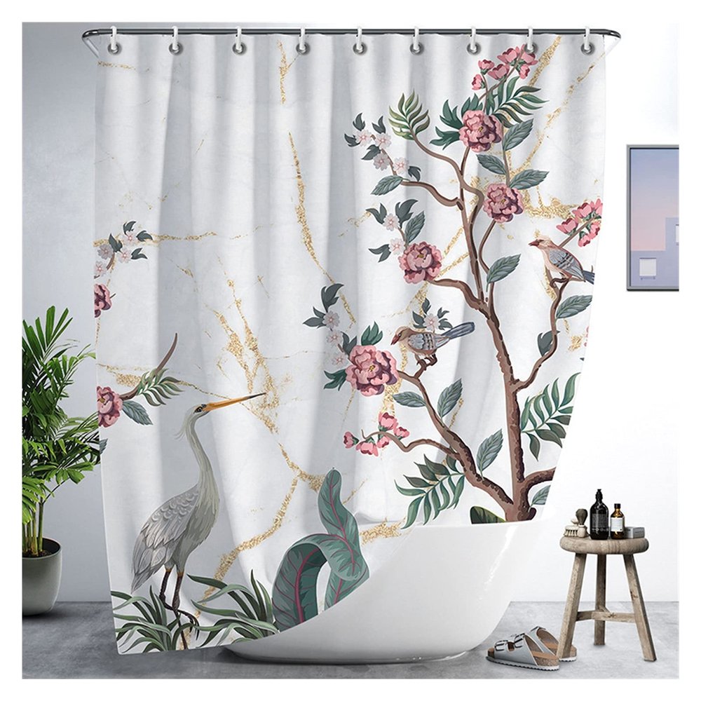 FHYTGBS 1pcs Shower Curtains-Plant Leaf Pattern Digital Printing Shower Curtain Water Proof Polyester Bathroom Curtain Shower Curtain (Color : YL03-14, Size : 180200)
