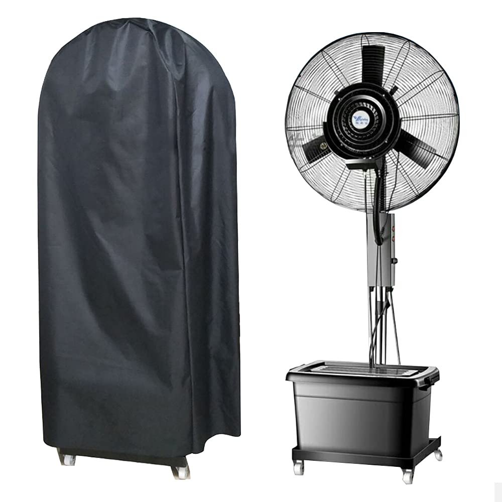 BOSKING Industrial Spray Fan Cover 600D Heavy Duty Outdoor Fan Dust Cover Waterproof Dustproof Pedestal Stand Fan Cover for Outdoor & Indoor - Full Protection (30"L x 12.5"W x 63"H)